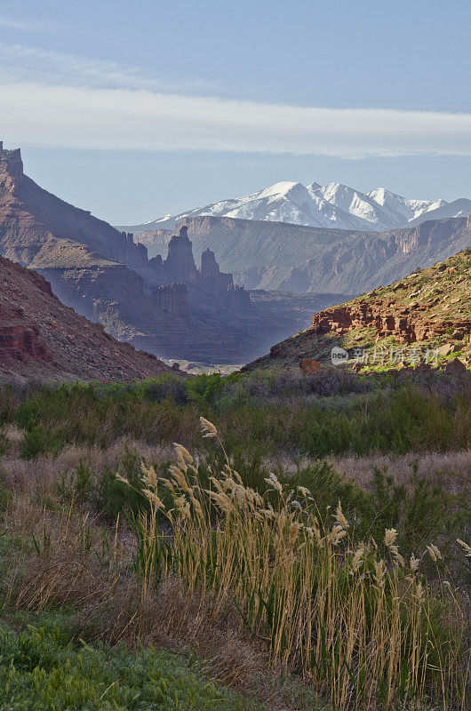 Fisher Towers和La Sal Mountains